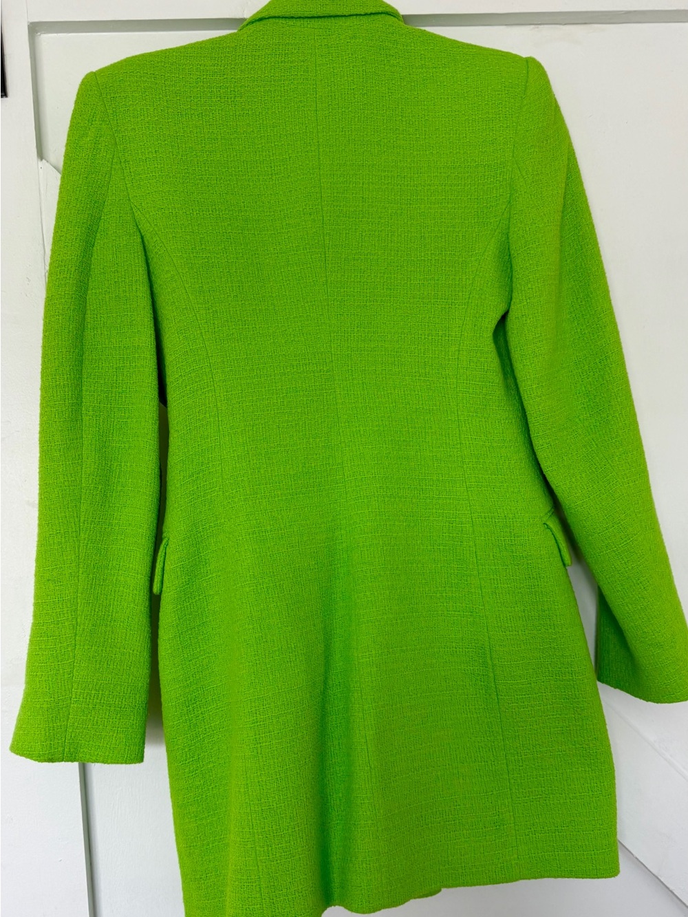 Zara Bright Lime Green Long Sleeve Tailored Dress Coat